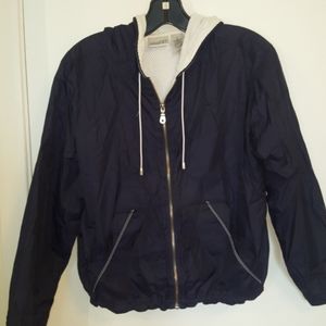 Liz Claiborne Villager sporty hooded navy jacket